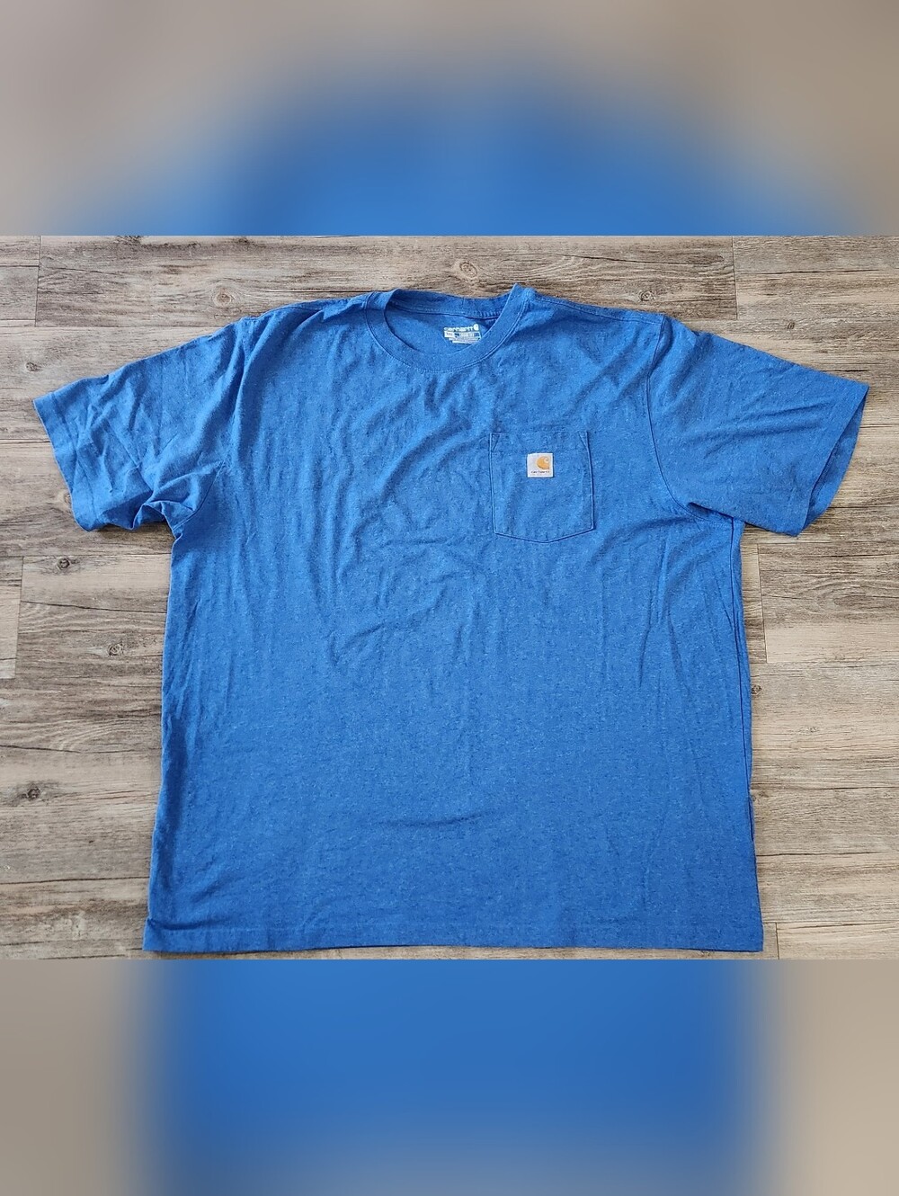Carhartt Men's Size 2XL K87 Loose Fit Heavyweight Pocket T-shirt Heathered Blue.